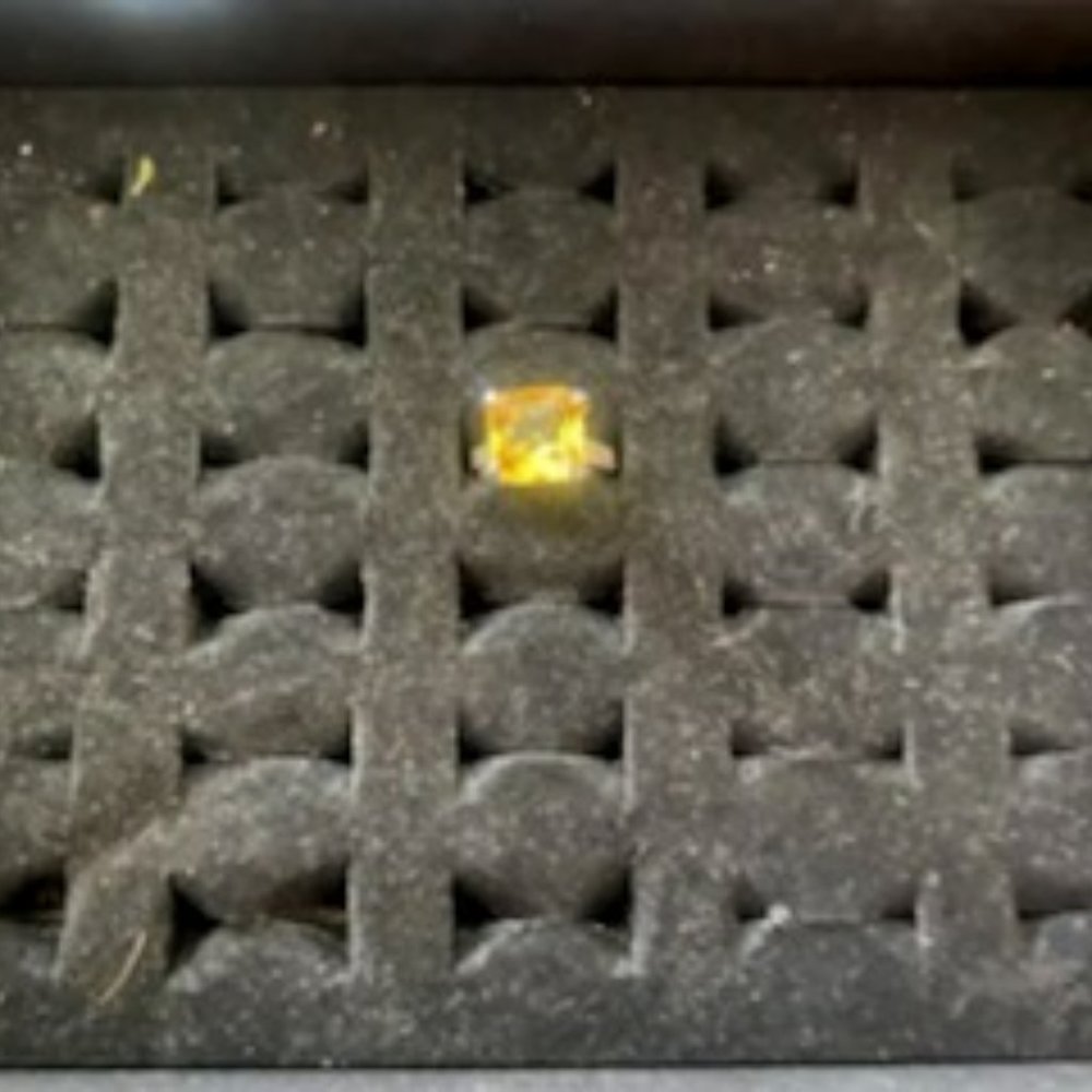 Sterling Silver Ring with Yellow Stone